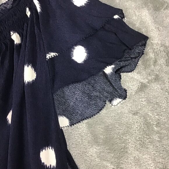 A New Day Womens Small Blue Polka Dot Short Sleeve Rayon Jersey Top NWT - Picture 4 of 15